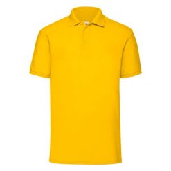 Męska Koszulka Polo 65/35 Pique. Brązowe koszulki polo męskie Fruit of the Loom, m, bez wzorów, bez ramiączek. Za 66.99 zł.