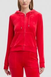 JUICY COUTURE Czerwona bluza damska Robertson Hoodie, Rozmiar S. Czerwone bluzy damskie Juicy Couture, s, bez wzorów, z materiału, z kapturem. W wyprzedaży za 255.99 zł.