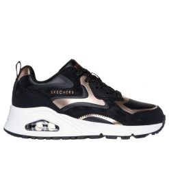 Sneakersy dziewczęce Skechers Uno Gen1 - Color Surge. Czarne buty sportowe dziewczęce Skechers, bez wzorów, bez zapięcia. W wyprzedaży za 227.50 zł.