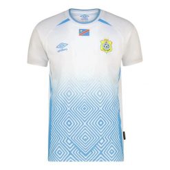 Autentyczna koszulka wyjazdowa DR Konga Mistrzostwa Świata 2026. Białe koszulki sportowe męskie Umbro, m, bez wzorów, z materiału, bez kołnierzyka, bez ramiączek, do piłki nożnej. Za 421.00 zł.