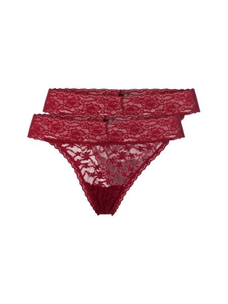 Snocks Stringi w 2-paku Kobiety czerwony, S. Czerwone stringi damskie Snocks, s, bez wzorów, z koronki. Za 99.95 zł.