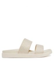 Calvin Klein Klapki Flat Slide Jacq HW0HW02486 Écru. Klapki damskie Calvin Klein, bez wzorów, z materiału, bez obcasa. Za 259.99 zł.