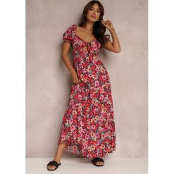 Czarno-Czerwona Sukienka Mothea. Czerwone sukienki damskie Renee, na co dzień, na lato, xs, bez wzorów, z tkaniny, boho, bez kołnierzyka, bez ramiączek, maxi, proste. Za 44.99 zł.