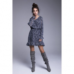Naoko - Sukienka Sukienka Hannah. Niebieskie sukienki damskie NAOKO, z materiału, casualowe, z okrągłym kołnierzem. Za 219.90 zł.