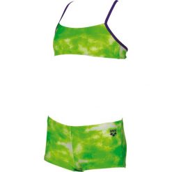 Strój kąpielowy dziewczęcy dwuczęściowy na basen Arena Clouds. Zielone stroje kąpielowe dla dziewczynek Arena, bez wzorów. Za 89.99 zł.