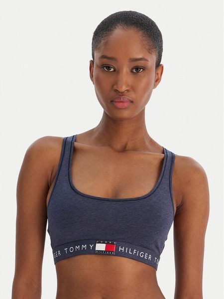 Tommy Hilfiger Biustonosz top UW0UW06221 Granatowy. Niebieskie biustonosze Tommy Hilfiger, bez wzorów, z bawełny. Za 149.99 zł.