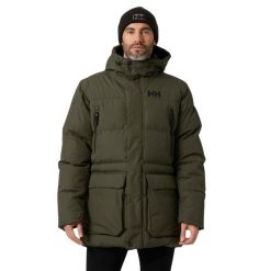 Kurtka puchowa Helly Hansen Reine puffy. Zielone kurtki sportowe męskie Helly Hansen, na zimę, bez wzorów, z puchu, trekkingowe. W wyprzedaży za 1,053.55 zł.