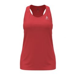 Koszulka tech. damska bez rękawów Odlo Tank crew neck ESSENTIAL. Czerwone koszulki sportowe damskie Odlo, m, bez wzorów, z materiału, bez kołnierzyka, bez ramiączek, do biegania. Za 129.70 zł.