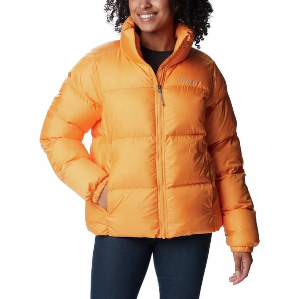 Kurtka Turystyczna Puchowa Damska Columbia Puffect Jacket. Żółte kurtki damskie Columbia, l, bez wzorów, z puchu, bez kaptura. Za 359.00 zł.