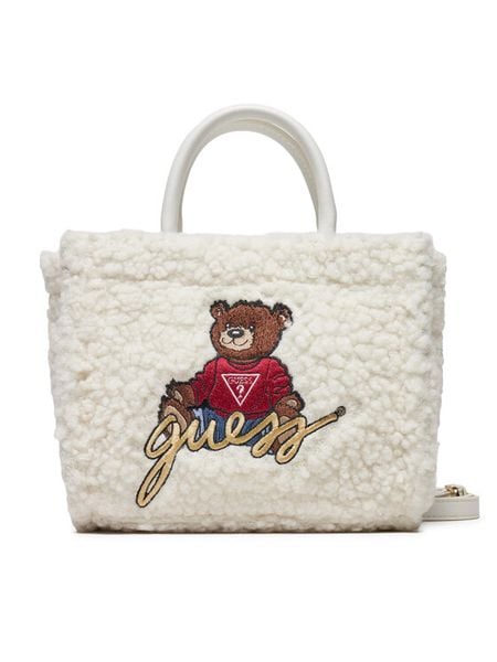 Guess Torebka J4BZ25 WGI20 Écru. Białe torebki do ręki damskie Guess, z aplikacjami, z materiału, bez dodatków. Za 179.99 zł.