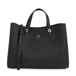 Torebka Tommy Hilfiger. Czarne torebki do ręki damskie Tommy Hilfiger, bez wzorów, klasyczne, bez dodatków. Za 569.99 zł.