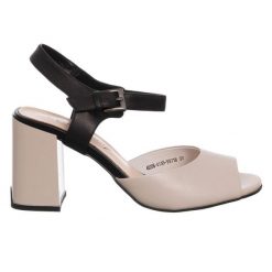 Zellini sandały damskie skóra, kość słoniowa/czarny, obcas 8 cm. Czarne obuwie sportowe damskie CANELLINI, bez wzorów, ze skóry, bez obcasa, na obcasie, bez zapięcia. Za 323.99 zł.