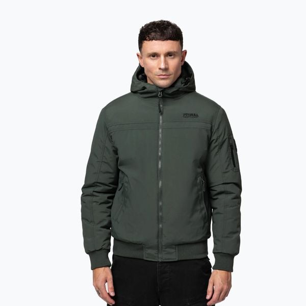 Kurtka zimowa męska Pitbull Balboa 2 Hooded. Zielone kurtki męskie PITBULL, na zimę, m, bez wzorów, z materiału, bez kaptura. Za 369.99 zł.