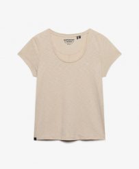 Superdry T-shirt Studios Scoop Neck slim z bawełny i lyocellu. Szare t-shirty damskie Superdry., bez wzorów, z bawełny, bez kołnierzyka. Za 137.70 zł.