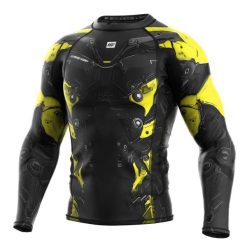 Koszulka sportowa męska Rashguard do MMA EXTREME HOBBY IRON FORCE. Żółte koszulki sportowe męskie EXTREME HOBBY, m, bez wzorów, z bawełny, bez kołnierzyka, bez ramiączek, na fitness i siłownię. Za 209.00 zł.