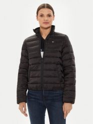 Tommy Jeans Kurtka puchowa DW0DW17746 Czarny Regular Fit. Czarne kurtki damskie Tommy Jeans, xs, bez wzorów, z jeansu, bez kaptura. Za 519.99 zł.
