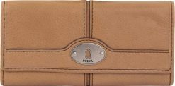 Portfel damski Fossil Maddox skóra camel beż. Brązowe portfele damskie Fossil, bez wzorów, ze skóry. Za 219.99 zł.