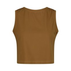 Damski crop top CMP Sara. Brązowe koszulki sportowe damskie CMP, bez wzorów, bez kołnierzyka, bez ramiączek, trekkingowe. Za 176.50 zł.