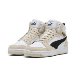Sneakersy unisex Rebound v6 SD PUMA Alpine Snow Black White. Białe obuwie sportowe damskie Puma, bez wzorów. W wyprzedaży za 254.00 zł.