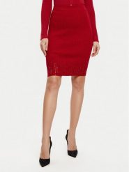 Guess Spódnica ołówkowa W5RD83 Z2Y50 Czerwony Slim Fit. Czerwone spódnice damskie Guess, m, z aplikacjami, z syntetyku, ołówkowe. Za 199.99 zł.
