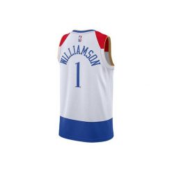 Koszulka męska nike nba new orleans pelicans zion williamson city edition. Białe koszulki sportowe męskie Nike, m, bez wzorów, z jersey, bez kołnierzyka, bez ramiączek, do biegania. Za 399.00 zł.