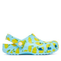 Klapki Crocs. Niebieskie klapki damskie Crocs, bez wzorów, bez obcasa. Za 199.99 zł.