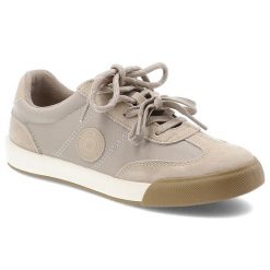 Sneakersy damskie Big Star, cholewka z połączenia materiału tekstylnego i skóry naturalnej sznurowany fason miękka wyściółka, beżowe, UU274001. Brązowe półbuty damskie Big Star, bez wzorów, z jeansu, biznesowe, bez obcasa, bez zapięcia. Za 169.00 zł.