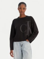 Calvin Klein Jeans Sweter Smooth LV047E304G Czarny Regular Fit. Czarne swetry damskie Calvin Klein Jeans, m, bez wzorów, z bawełny, bez kołnierzyka, bez ramiączek, bez kaptura. Za 529.99 zł.