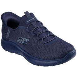 Buty sportowe męskie Skechers Summits High Range. Niebieskie buty sportowe męskie Skechers, bez zapięcia. Za 390.00 zł.