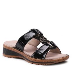 Klapki Ara. Czarne klapki damskie Ara, bez wzorów, bez obcasa. Za 339.99 zł.