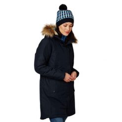 Parka damska Helly Hansen Mayen. Niebieskie parki damskie Helly Hansen, bez wzorów, sportowe, bez kaptura. W wyprzedaży za 918.00 zł.
