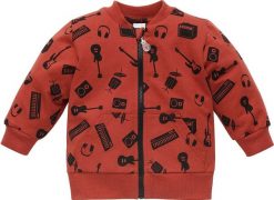 PINOKIO Bluza rozpinana dla chłopca czerwona Pinokio Lets rock 68. Czerwone bluzy dla chłopców Pinokio, bez wzorów, bez ramiączek, bez kaptura. Za 99.90 zł.