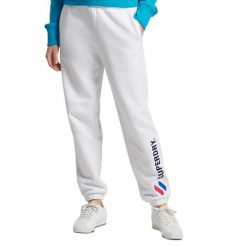 Spodnie turystyczne damskie Superdry Code Applique dresowe. Białe spodnie dresowe damskie Superdry., l, bez wzorów, z bawełny. Za 129.49 zł.
