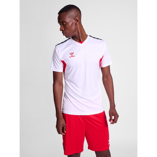 Jersey Hummel Authentic PL. Białe koszulki sportowe męskie Hummel, bez wzorów, z jersey, bez kołnierzyka, bez ramiączek, do piłki nożnej. Za 170.00 zł.