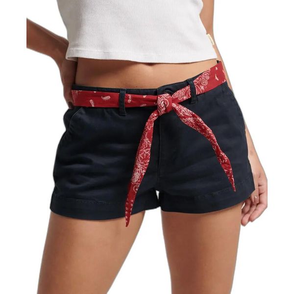 Damskie Szorty mini chino Superdry. Niebieskie szorty damskie Superdry., na lato, m, bez wzorów, z bawełny, klasyczne. Za 272.05 zł.