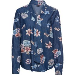Bluzka dżinsowa z nadrukiem i krawatką bonprix ciemny denim. Bluzki damskie marki Colour Pleasure. Za 59.99 zł.