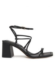 Aldo Sandały Harmonni 13768228 Czarny. Czarne sandały damskie Aldo, bez wzorów, ze skóry, bez obcasa, na słupku, bez zapięcia. Za 279.99 zł.