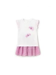 Mayoral Komplet t-shirt i spódniczka 1929 Różowy Regular Fit. Czerwone spódniczki dla dziewczynek Mayoral, bez wzorów, z syntetyku. Za 99.99 zł.