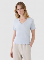 4F T-shirt oversize z modalem damski - niebieski XS. Niebieskie koszulki sportowe damskie 4f, xs, bez wzorów, z bawełny, klasyczne, bez kołnierzyka. W wyprzedaży za 39.99 zł.
