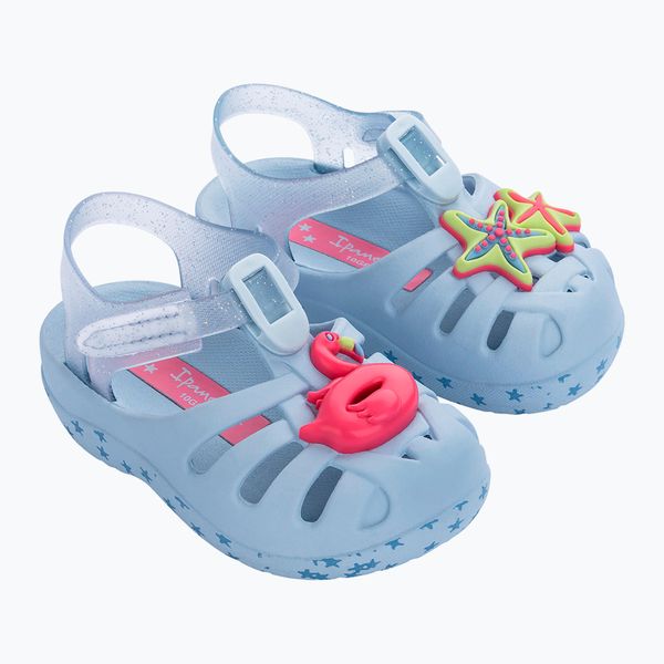 Sandały dziecięce Ipanema Summer XV Baby. Niebieskie sandały dziewczęce Ipanema, z materiału, bez zapięcia. Za 79.99 zł.