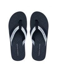 Tommy Hilfiger Japonki Webbing Strap Flag Embossed FM0FM05807 Granatowy. Niebieskie klapki męskie Tommy Hilfiger, z materiału. Za 169.99 zł.