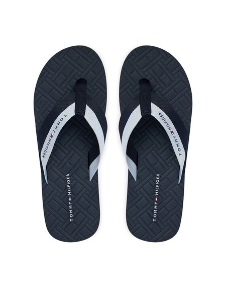 Tommy Hilfiger Japonki Webbing Strap Flag Embossed FM0FM05807 Granatowy. Niebieskie klapki męskie Tommy Hilfiger, z materiału. Za 152.99 zł.