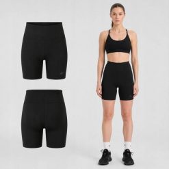 KOLARKI DAMSKIE 4F LEGGINSY KRÓTKIE SPODENKI NA LATO F031 KRÓTKIE KOLOR CZARNY. Czarne legginsy damskie 4f, l, bez wzorów, z bawełny, krótkie, do biegania. Za 49.99 zł.