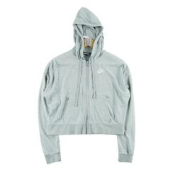 Damska bluza rozpinana na suwak szara. Szare bluzy sportowe damskie Nike, l, bez wzorów, bez kaptura, na fitness i siłownię. Za 119.24 zł.