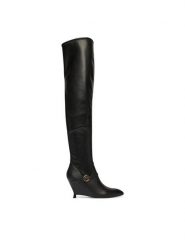 PINKO Kozaki Gwen 07 SD0647E028 Czarny. Czarne kozaki damskie Pinko, ze skóry, bez obcasa, na koturnie. Za 1,699.00 zł.