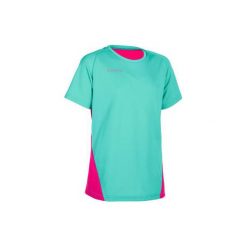 Koszulka do siatkówki V100 dziewczęca zielono-różowa. T-shirty i topy dla dziewczynek marki ALLSIX. Za 24.99 zł.