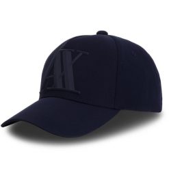 Czapka z daszkiem Armani Exchange. Niebieskie czapki i kapelusze damskie Armani Exchange, bez wzorów. Za 169.99 zł.
