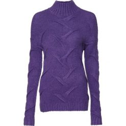 Sweter w warkocze bonprix lila. Swetry damskie bonprix. Za 37.99 zł.