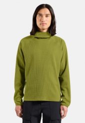 Bluza męska ODLO Mid layer hoody CUBIC. Zielone bluzy męskie Odlo, m, bez wzorów, z materiału, z kapturem. Za 319.99 zł.