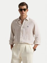 Polo Ralph Lauren Koszula 710B15594006 Beżowy Regular Fit. Brązowe koszule męskie Polo Ralph Lauren, m, bez wzorów, ze lnu, bez kołnierzyka, bez ramiączek. Za 819.99 zł.